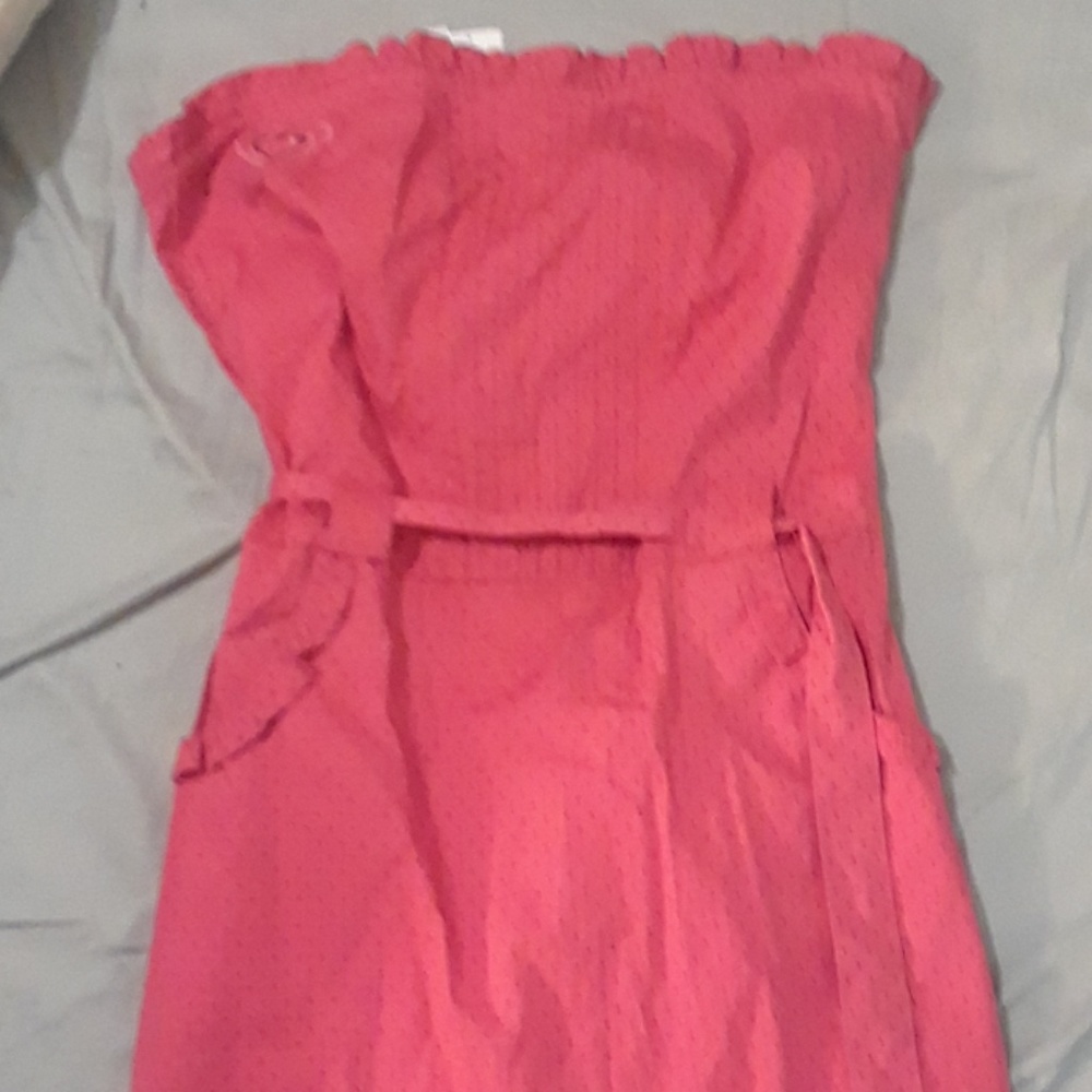Strapless pinup polka dot wiggle betsey belt dress